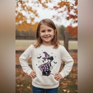 Gap × Disney Girls’ Vintage Soft Minnie Mouse Halloween Sweatshirt with Sparkle